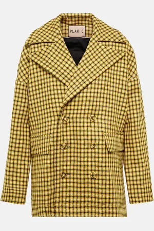 Plan C Houndstooth wool blazer
