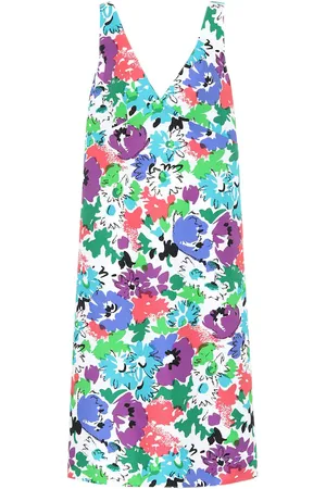 Plan C Floral twill midi dress