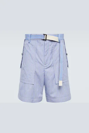 SACAI X Thomas Mason striped poplin shorts