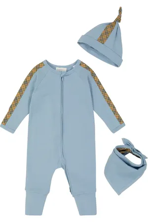 Burberry Baby onesie, bib and hat set