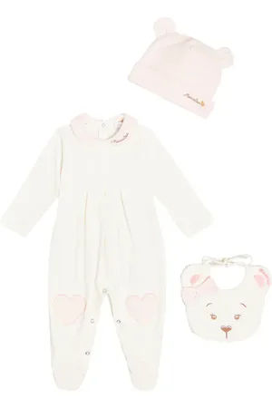 MONNALISA Baby onesie, bib, and beanie set