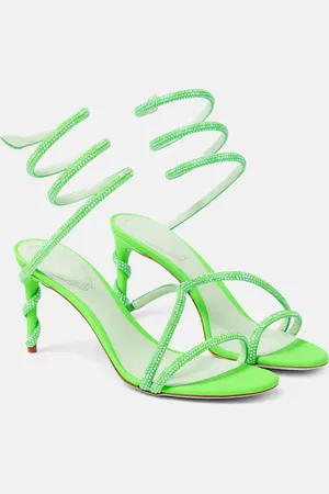 RENE CAOVILLA Margot embellished satin sandals
