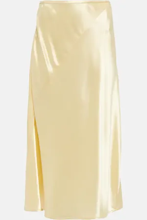 Jil Sander High-rise satin midi skirt