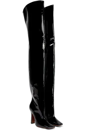 Vetements Boomerang leather over-the-knee boots