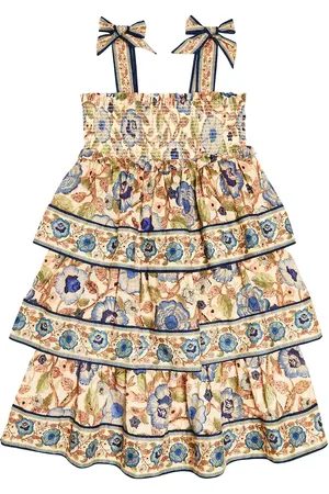 ZIMMERMANN Junie floral shirred cotton dress