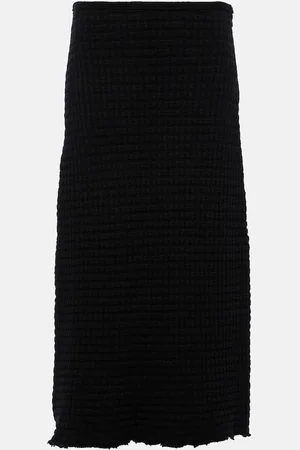 Jil Sander A-line cotton bouclÃ© midi skirt