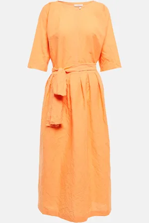 Vince Belted linen and cotton dress