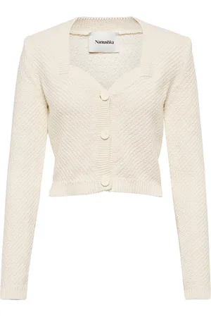 Nanushka Kaya moss-knit cotton cardigan