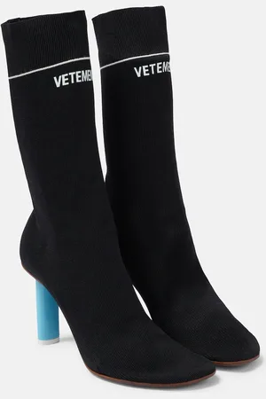 Vetements Logo knit ankle boots