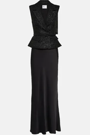 Self-Portrait Peplum bouclÃ© gown
