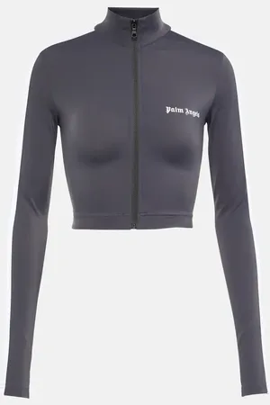 Palm Angels Cropped zip-up track jacket