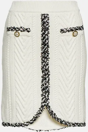 Rebecca Vallance Demy cable-knit cotton miniskirt