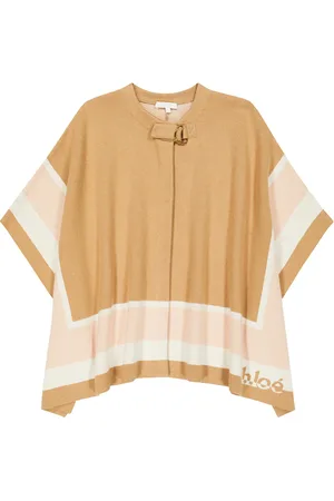 Chloé ChloÃ© Kids Logo colorblocked cotton and wool cape
