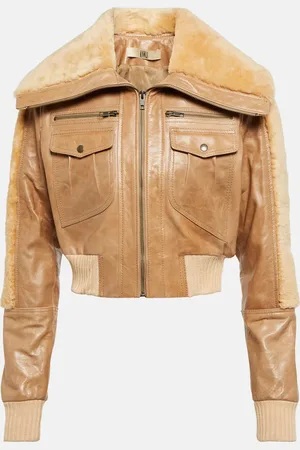 KNWLS Z-2 shearling-trimmed leather jacket
