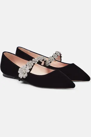 Roger Vivier Babies embellished velvet ballet flats
