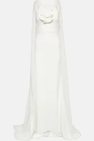Roland Mouret Caped floral-appliquÃ© gown