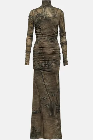 BLUMARINE Printed high-neck gown