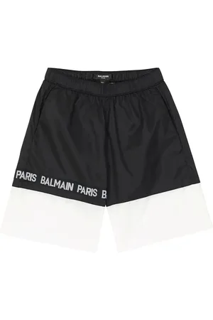 Balmain Logo printed colorblock swim shorts