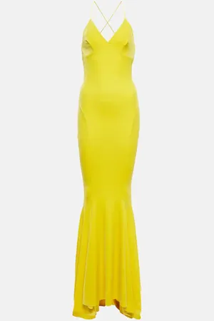 Norma Kamali Fishtail velvet gown