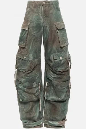 The Attico Fern oversized denim cargo pants