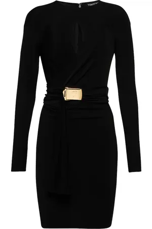 Tom Ford Belted keyhole jersey minidress