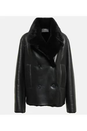 Joseph Shearling-trimmed leather jacket