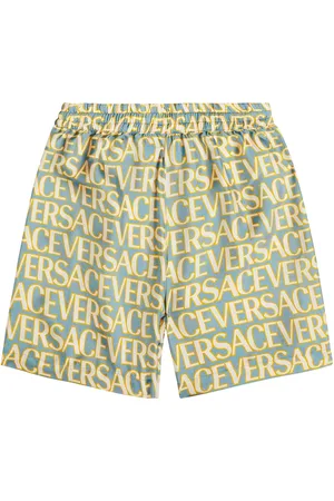 VERSACE Logo silk twill shorts