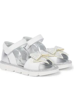 MONNALISA Bow-embellished leather sandals