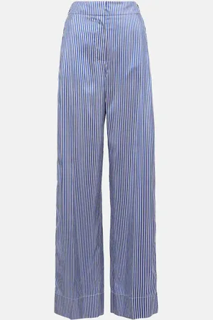 Burberry Striped high-rise silk wide-leg pants