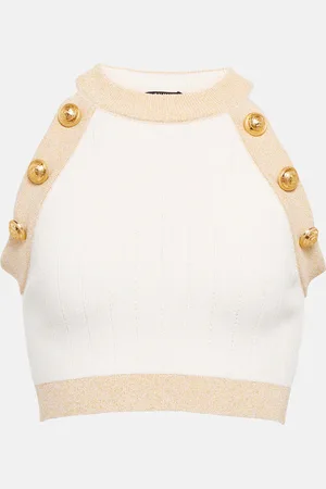 Balmain Mockneck knit crop top