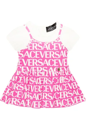 VERSACE Baby logo cotton-blend jersey dress