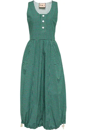 Plan C Checked cotton dress