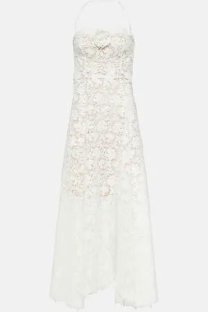Oscar de la Renta Floral-appliquÃ© guipure lace gown