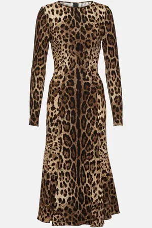 Dolce & Gabbana Leopard-print jersey midi dress