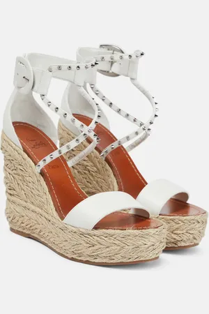 Christian Louboutin Chocazeppa leather wedge espadrilles