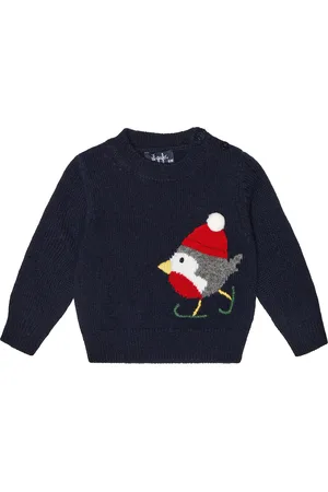 Il gufo Baby intarsia virgin wool sweater