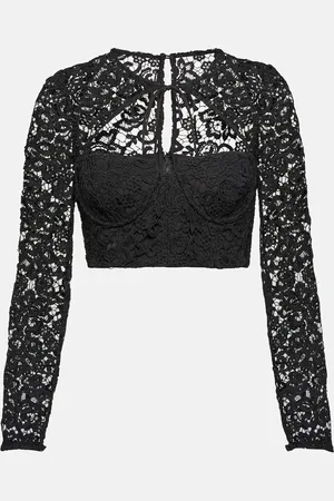 Self-Portrait Cutout lace crop top