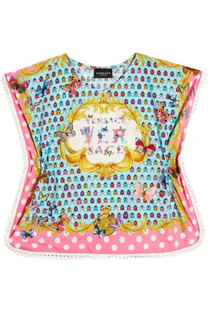 VERSACE Butterflies Kids cotton cover-up