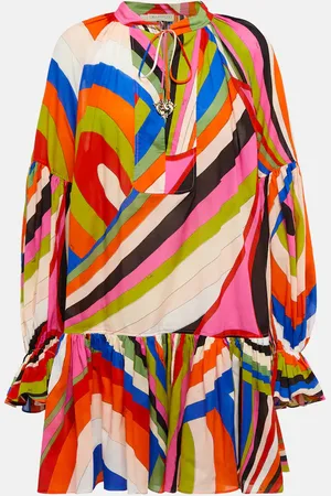 Puccini Iride-print cotton minidress