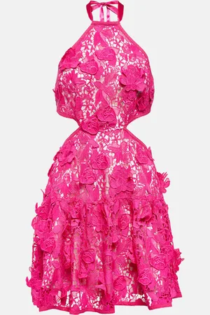 LOVESHACKFANCY Bohima halter-neck lace midi dress
