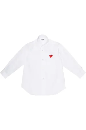 Comme des Garçons Comme des GarÃ§ons Play Kids Heart logo cotton-poplin shirt