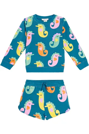 Stella McCartney Printed cotton fleece sweatshirt and shorts set