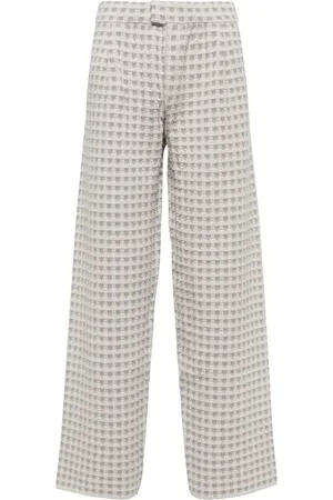 Barrie Basket-knit cashmere and cotton pants