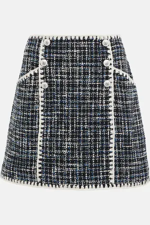 VERONICA BEARD Medford cotton-blend tweed miniskirt