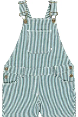 BONPOINT Saga striped denim overalls