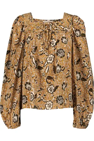 ULLA JOHNSON Issa printed cotton-blend blouse