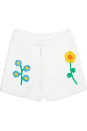 Stella McCartney Embroidered crochet cotton shorts
