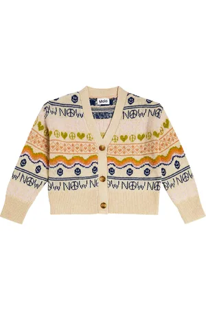 Molo Gilly intarsia wool-blend cardigan