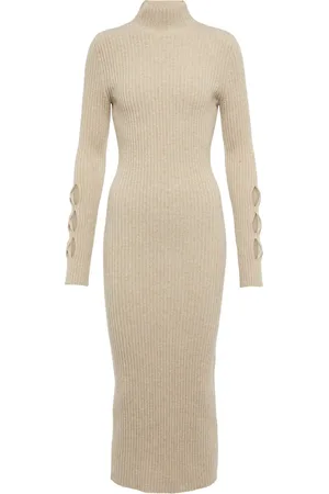 Victoria Beckham Ribbed-knit wool-blend sweater dress