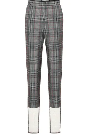 Y / PROJECT Checked wool-blend high-rise pants